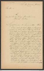 k.k. naturhistorisches Hofmuseum, Intendanzakten 1885-1896 (Hauer), Aktenzahl Z.213.b/1888, Seite 1